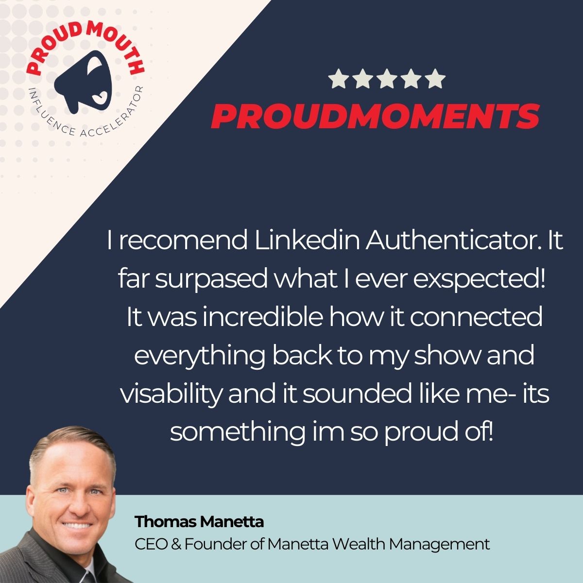LinkedIn Authenticator client testimonial screenshot 3